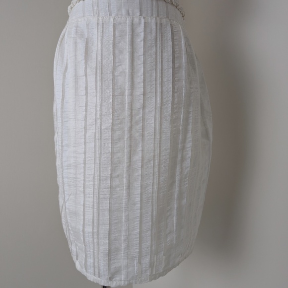 2 Piece Skirt Set Pencil Crop Top Tank Sheer Stripes Halter - Picture 6 of 14